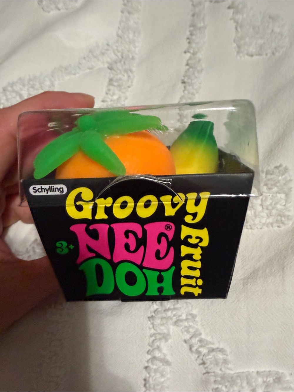 Groovy NeeDoh Fruit Stress Toy - Orange & Yellow- new/sealed *rare find!!*